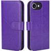 32nd Custodia a Portafoglio in Pelle PU per iPhone 17e/16e, Case con Slot per Sched di Blocco RFID, Chiusura Magnetica e Supporto integrato - Viola