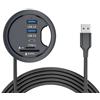 NFHK Hub USB 3.0 SD TF USB-C a 2 porte USB 60 mm Desk Grommet Splitter Dock Station Lettore di schede Micro-SD per PC desktop