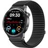 GIOPUEY Cinturini Compatibile con Realme Watch S2, Nylon Traspirante Sport Loop Cinturino in Morbido Nylon Intrecciato Strap Band - Black