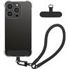 kwmobile Cover Trasparente Compatibile con Apple iPhone 15 Pro Custodia - con Cordino da Polso Staccabile Lungo 15 cm - con 2 Toppe di Fissaggio - Montaggio Facile