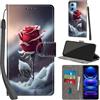 Haninsuze Cover per Xiaomi Redmi Note 12 5G/Poco X5 5G Custodia Cover Pelle Libro Portafoglio con Porta Carte Magnetica Protezione Antiurto Cuoio Flip Case Custodia Cover per Redmi Note 12 5G, Rose