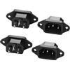 JSADZKJ IEC320 C14 Panel Mount Adapter Plug C14 Maschio 3Pin Power Connector Socket Screw Mount 250V 10A AC IEC C14 Inlet Module Plug Power Connector Socket 4PCS