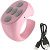 Zunate Telecomando Senza Fili Girapagine, Telecomando Senza Fili per Telefono Cellulare Telecomando Ad Anello Bluetooth per la Visualizzazione di Video, Telecomando per Libri Elettronico Girapagine,(Rosa)