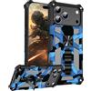 Ysnzaq Custodia per Apple iPhone 17 Pro Max, Militare Protettiva Camouflage Design Case con Magnetica Anello Supporto Antiurto Rugged Bumper Custodia per iPhone 17 Pro Max-YH Blue