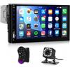Hodozzy Autoradio 1 Din con Bluetooth, Autoradio con Schermo LCD HD 7 Pollici 1 Din con Mirror Link EQ Radio FM SWC, 7 Colorata Stereo Auto Bluetooth MP5 Supporto USB/U Disk/SD/Tipo-C+ Telecamera