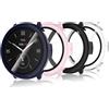 Bigqin 4PCS Custodia Compatibile con Amazfit Active 2 44mm Cover, Custodia Rigida per PC con Proteggi Schermo, Custodia HD con Vetro Temperato - Trasparente Nero Blu Rosa.