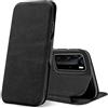 Verco Case per Huawei P40 Pro Custodia, Cover a Libro Pelle PU per Huawei P40 Pro Custodia Premio Booklet Protettiva, Nero