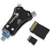 ZOIOT USB3.0 SD Card Reader Trail Camera Viewer fino a 100MB/s in lettura, lettore di schede di memoria portatile per la stagione di caccia Supporto SD/TF per iPhone/Android/Mac/Camera