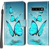 Haninsuze Cover per Samsung Galaxy S10 Plus, Portafoglio PU Pelle, farfalla | Interno TPU Antiurto, Anti-Graffio, Fessura per Schede, Supporto Stand, Design Libro, Flip