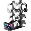 Kosker Porta Controller Gaming e Cuffie da Scrivania, Supporto Joystick a 4 Livelli con Organizer per Console Switch 2/1/PS Portal, Supporto Controllor e Cuffi con 16 Ganci, Organizer per Controller e Cuffi
