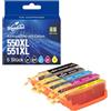 Superprint 550 551 XL Cartucce compatibili per Canon PGI-550XL CLI-551 Ink Cartridges per PIXMA MG5450 5550 5650 6350 6450 6650 7150 7550 MX725 MX925 iP7250 iiP8750 X6850 (grande, confezione da 5, con