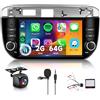 Hodozzy 【2+64G】Hodozzy Carplay Autoradio per FIAT Punto 2012-2015,7 Pollici Stereo auto Bluetooth con Android Auto/WiFi/GPS/RDS/FM/USB+Telecamera Retromarcia