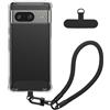 kwmobile Cover Trasparente Compatibile con Google Pixel 7 Custodia - con Cordino da Polso Staccabile Lungo 15 cm - con 2 Toppe di Fissaggio - Montaggio Facile