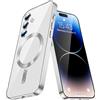 SIYOPINPFY Custodia per Samsung Galaxy S25 FE Cover, Compatibile con Mag-Safe, Custodia con Protezione Fotocamera, Trasparente Anti Ingiallimento Antiurto Cover per Galaxy S25 FE CX Argento