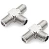 JZK 2x connettori splitter a T a 3 vie tipo F, adattatore splitter per cavo coassiale TV satellitare femmina F a femmina doppia, combinatore antenna TV 75 ohm per cavo, modem, ricevitore satellitare