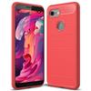 SCL Cover Google Pixel 3a Case, [Rosso] Effetto Spazzolato in Fibra di Carbonio, Anti-Impronta, Resistente all'Usura e ai Graffi, Paraurti Anti-collisione