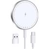KLiHD Magnetico Caricabatterie a induzione Wireless Charger Rapida Caricatore Ricarica Senza Fili Compatibile con Phone 17 Air 16e 16 15 14 13 12 (1PCS Bianco)