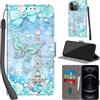 Haninsuze Cover per iPhone 13 Pro Max Custodia Cover Pelle Libro Portafoglio con Porta Carte Magnetica Protezione Antiurto Cuoio Flip Case Custodia Cover per iPhone 13 Pro Max, Torre