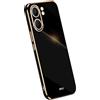 RankOne La Custodia del Telefono è Adatta per OPPO A5X (6.67 Inches), Case per Cellulare in Silicone con Telaio Galvanico - Nero