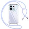 Pnakqil Cover per Xiaomi Redmi Note 13 Pro 5G/Poco X6 5G con Cordino, Trasparente Custodia con Laccio Tracolla Cellulare Girocollo Collana Protettiva per Redmi Note 13 Pro 5G 6.67, Viola