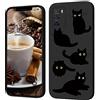 PAIX Creativo Cartone Animato Custodia Morbida in Silicone Compatibile con Oppo A16/Oppo A54s/A16s Cover, [Pattern Gatto] Anti Fall Protettivo Case,Nero