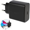 Riybyds 45W Caricabatterie USB-C, Caricatore Rapido Tipo C per Galaxy S25/S24 Ultra/S23+/S22 Plus/S21/S20/Note 20, Compatibile per 15 Pro Max e iPad Pro, Rapido Caricatore Universale, Nero