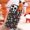 Yoedge Natale Cover per iPhone 15 Pro Max 6,7 con Catena, Natalizia Braccialetto Custodia con Carino Disegni Uomo di pan zenzero Natalizio, Sottile Silicone TPU Bumper Antiurto Christmas Case, Nero