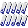 ARETOP Set di 10 chiavette USB 8 GB, USB 2.0, memoria stick drive USB Flash Drive archiviazione rotazione disco pendrive per computer portatile/PC/auto (blu)