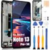 ARSSLY Display LCD per Redmi Note 13 Pro+ 5G Schermo LCD per Xiaomi Redmi Note13 Pro Plus 5G 23090RA98C 6,67 Incell Touch Screen Assembly con Riparazione (Nero con Telaio, Senza Fingerprint Unlocking)