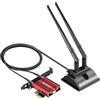 GLOTRENDS WiFi 7 Scheda con antenna di estensione da 2 metri per PC desktop, Intel BE200NGW, compatibile solo con Windows 11 24H2 o versione superiore (non supporta la scheda madre AMD)