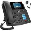 GEQUDIO Telefono IP GX5+ Set con adattatore di alimentazione - Fritzbox, Telekom - Premium vivavoce & 2 X display a colori - Istruzioni (PDF) per Fritz!Box impianto telefonico, Sipgate, Telekom,