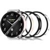 Bigqin 4 Pezzi Custodia Protettiva Compatibile con Xiaomi Watch S4 41mm, Custodia Rigida per PC con Proteggi Schermo, Custodia HD con Vetro Temperato - Trasparente Nero Rosa Bianco avorio