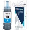 LCL 113 Inchiostro Compatible con epson 113 Flacone di Inchiostro Ciano Compatible con EcoTank ET-16150 ET-16600 ET-16650 ET-16680 ET-5150 ET-5160 ET-5170 ET-5800 ET-5850 ET-5880 Pro(1-Pack)