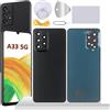 YHX-OU 6.4'' Copribatteria per Samsung Galaxy A33 5G SM-A336 SM-A336B SM-A336E/DS SM-A336M Copri Batteria Sostituzione Posteriore Ricambio Posteriore Back Cover + Strumento di Installazione (Nero)