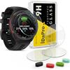 iDaPro [4Pcs Vetro Temperato per Garmin Approach S70 47mm GPS Golf Pellicola Protettiva+[4Pcs] tappi antipolvere in silicone,Vetro temperato,Durezza 9H,Antigraffio,Antibolla,Antimpronta