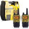 Midland XT70 Adventure, radio Dual Band, walkie talkie a ricarica rapida, 69 LPD e 24 PMR446 senza licenza, raggio 12 km, 1 doppio desktop, certificato UKCA, C1180.40, giallo