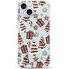 LCHULLE Natale Cover Compatibile con iPhone 14 Plus(6.7 Pollici) Custodia Natale Trasparente Cover Silicone Christmas Case TPU Bumper Chiaro Custodia Protettiva per iPhone 14 Plus (Rosso)