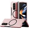 Ysnzaq Custodia per Samsung Galaxy Z Fold 5 5G 7.6 Compatibile con Magsafe, Ultra Sottile Militare Antiurto Protettiva Hard PC Magnetica Phone Cover per Samsung Galaxy Z Fold5.QMS Rose Gold