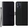 Generico Compatibile con MOTOROLA MOTO E13 4G XT2345 Custodia COVER stand flip LIBRO gel PORTAFOGLIO Protezione display magnetica eco pelle porta carte vano card (case Nero)
