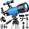 Nyralis Telescopio 70MM, apertura 300MM telescopio astronomico rifrattore per adulti e bambini principianti, con treppiede, adattatore telefono, telecomando, filtro lunare