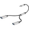 YACSEJAO Cavo USB-C OTG splitter Y 20 cm tipo C maschio a doppia USB A femmina Multiport Split Convertitore per auto, laptop, PC e altro ancora