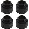 YINETTECH 4 pz G1/4 Nero Raffreddamento Ad Acqua Adattatore Estensione 10mm Ottone con O-Ring Gomma Estesa Plat per Computer Sistema di Raffreddamento Ad Acqua