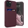 kwmobile Custodia Compatibile con Apple iPhone 13 mini Cover - Back Case Cellulare con Slot Porta Carte - Morbida in Silicone TPU rosso fulvo