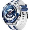 GIOPUEY Cinturini Compatibile con Huawei Watch Ultimate 2, Morbido TPU Cinturino [Design a Colori di Giunzione] - White/Blue