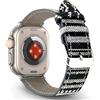 Aizgalxor Cinturino in Intrecciato Compatibile con Apple Watch Ultra 2, Bohemien Cinturini di ricambio Compatibile con iWatch Series 9/8/7/6/5/4/3/2/1/SE (49/45/44/42mm, Nero/Bianco)