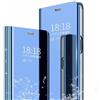 TingYR Cover Compatibile con Samsung Galaxy S25 Fe Custodia, Custodia Flip Traslucido Clear View Specchio Standing Cover, [Funzione Staffa] [Anti Graffio].（Blu）