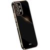 RankOne La Custodia del Telefono è Adatta per Samsung Galaxy A13 4G (6.6 Inches), Case per Cellulare in Silicone con Telaio Galvanico - Nero