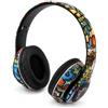 Elprico Cuffie da Gioco Wireless, Cuffie Pieghevoli con Microfono, Bassi Profondi, Riduzione del Rumore Multifunzionale, Cuffie Bluetooth Dal Design Innovativo Graffiti