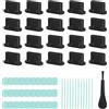 GZRXIOUS 20 Pezzi Cappuccio Protettivo in Silicone USB-C, Tappo Antipolvere USB-C Impermeabile per Protezione Presa di Ricarica iPhone 17/16/15, Cellulare Tablet, Samsung, Nero