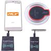 REY Adattatore wireless per la ricarica del cellulare compatibile con Qi Standard Colore Nero